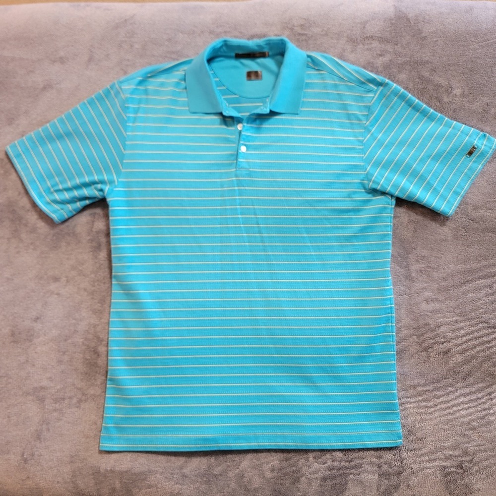 Vtg Y2K Tiger Woods Collection NikeFitDry Thick Textured Golf‎ Polo Shirt Large